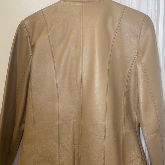 Real Leather Beige Jacket - Picture 2 of 3